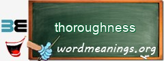 WordMeaning blackboard for thoroughness